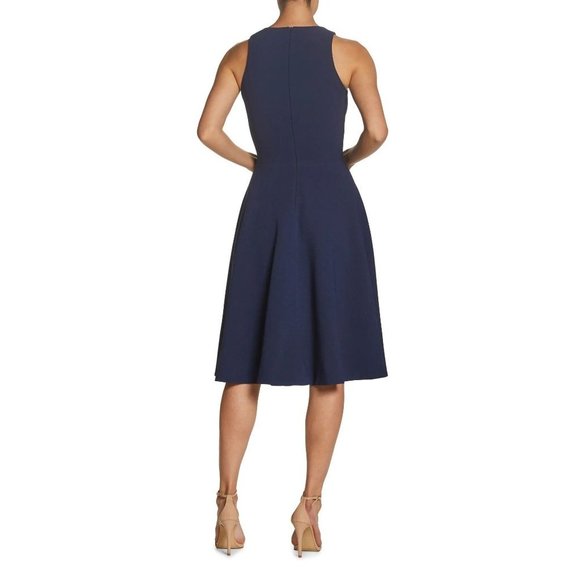 DRESS THE POPULATION Catalina Fit & Flare Dress Navy Blue Small (4-6) - Picture 2 of 11